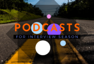 Image of the road, with text "2019 PODCASTS"