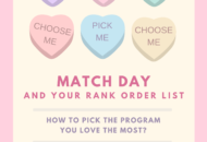 Images of Valentine's candies with "pick me" and "choose me" with text Match Day and Your Rank order List